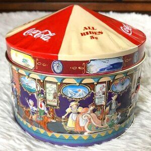 Vintage Coca-Cola Nostalgia Carousel Raised Art Tin